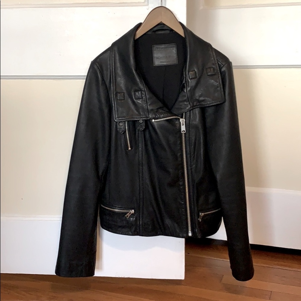 All Saints Size 10 Leather Jacket